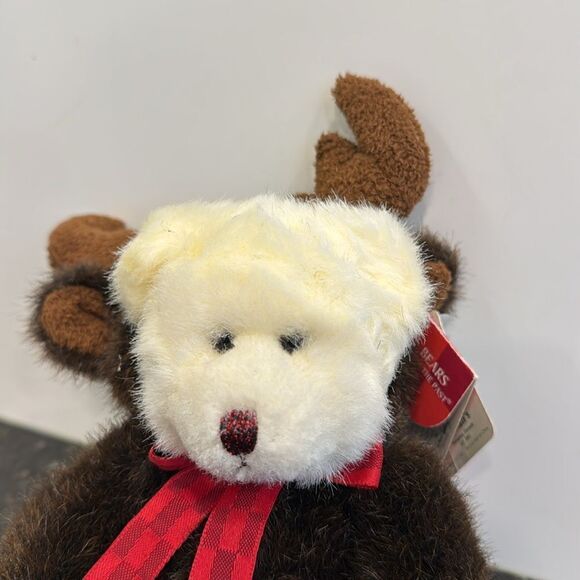 Russ Berrie Plush Teddy Bear BROOSE Moose Costume Sparkle Feet Christmas Holiday - Picture 13 of 13